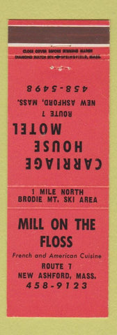 Matchbook Cover - Mill on the Floss New Ashford MA Carriage House Motel