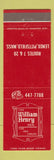 Matchbook Cover - William Henry Inn Lenox Pittsfield MA