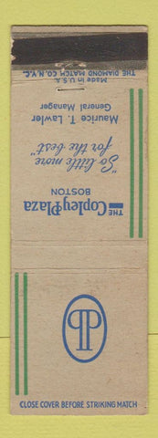 Matchbook Cover - Copley Plaza Hotel Boston MA