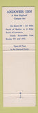 Matchbook Cover - Andover Inn MA