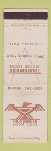 Matchbook Cover - Thunderbird Motor Lodge Fitchburg MA WEAR