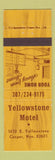 Matchbook Cover - Yellowstone Motel Casper WY