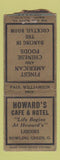 Matchbook Cover - Howard's Cafe Hotel Bowling Green OH BOBTAIL