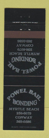 Matchbook Cover - Powell Bail Bonds Conway Myrtle Beach SC