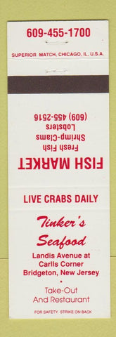 Matchbook Cover - Tinker's Seafood Bridgeton NJ
