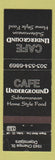 Matchbook Cover - Cafe Underground Denver Colorado