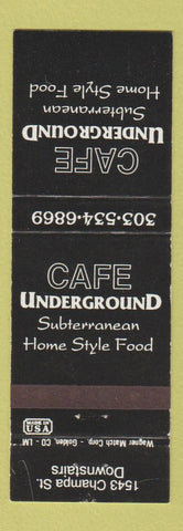 Matchbook Cover - Cafe Underground Denver Colorado