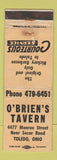 Matchbook Cover - O'Brien's Tavern Toledo OH WORN
