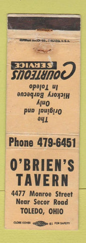 Matchbook Cover - O'Brien's Tavern Toledo OH WORN