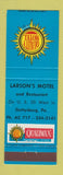 Matchbook Cover - Larson's Motel Gettysburg PA Quality Motel