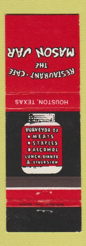 Matchbook Cover - Restaurant Cafe The Mason Jar Houston TX