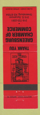 Matchbook Cover - Greensburg Chamber of Commerce Greensburg KS