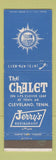 Matchbook Cover - The Chalet Jerry's Restaurant Cleveland TN