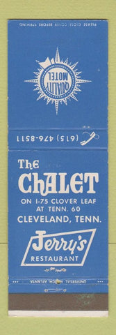 Matchbook Cover - The Chalet Jerry's Restaurant Cleveland TN