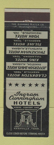 Matchbook Cover - Ingram Cunning Hotels Nashville TN