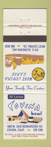 Matchbook Cover - Covina Bowling West Covina CA