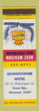 Matchbook Cover - Downtowner Motel Green Bay WI Best Western