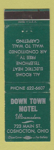 Matchbook Cover - Down Town Motel Coshocton OH