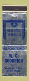 Matchbook Cover - WC Goodrich Funeral Home Lynn MA