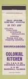 Matchbook Cover - Colonial Kitchen Chrisman Marshall IL