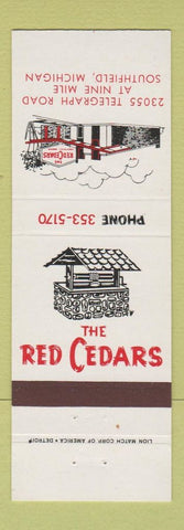 Matchbook Cover - The Red Cedars Southfield MI