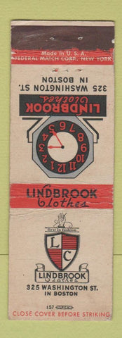 Matchbook Cover - Lindbrook Clothes Boston MA Federal WEAR