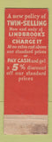 Matchbook Cover - Lindbrook Clothes Boston MA Federal WEAR