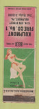 Matchbook Cover - Kulpmont Fire Company PA pinup WORN