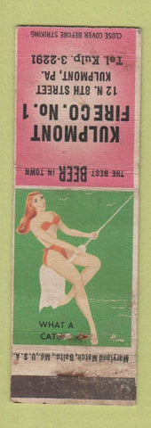 Matchbook Cover - Kulpmont Fire Company PA pinup WORN