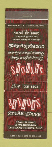 Matchbook Cover - Jayson's Restaurant Cleveland Heights OH