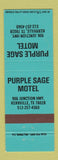 Matchbook Cover - Purple Sage Motel Kerrville TX