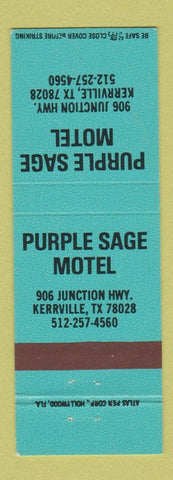 Matchbook Cover - Purple Sage Motel Kerrville TX
