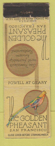 Matchbook Cover - The Golden Pheasant San Francisco CA WEAR