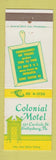 Matchbook Cover - Colonial Motel Gettysburg PA WEAR