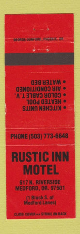Matchbook Cover - Rustic Inn Motel Medford OR