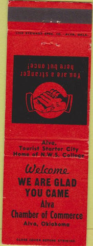 Matchbook Cover - Alva OK Chamber of Commerce