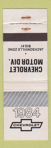 Matchbook Cover - 1984 Chevrolet Jacksonville FL Zone WORN