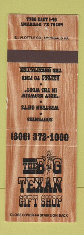 Matchbook Cover - Big Texas Gift Shop Amarillo TX