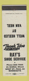 Matchbook Cover - Ray's Shoe Service West St Paul MN