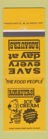 Matchbook Cover - Rosauers Ice Cream Grocery
