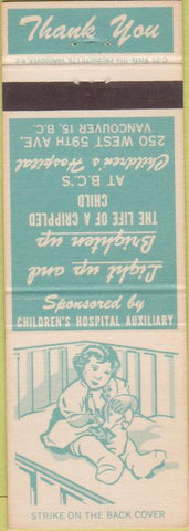 Matchbook Cover - Children's Hospital Auxilary Vancouver BC