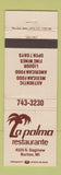 Matchbook Cover - La Palma Mexican Restaurant Burton MI
