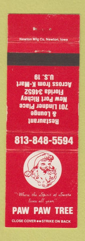 Matchbook Cover - Paw Paw Tree New Port Richey FL WEAR