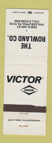 Matchbook Cover - Victor Dana Rowland Company Philadelphia PA