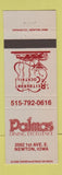 Matchbook Cover - Palmas Restaurant Newton IA