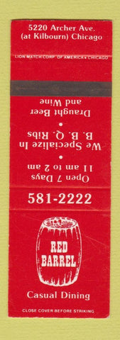Matchbook Cover - Red Barrel Restaurant Chicago IL SAMPLE