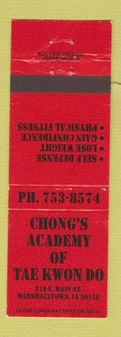 Matchbook Cover - Chong's Academy of Tae Kwon Do Marshalltown IA
