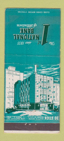 Matchbook Cover - First National Bank Allentown PA 30 Stick