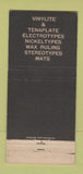 Matchbook Cover - Standard Electrotype Pittsburgh PA Printing Plates 30 Stick
