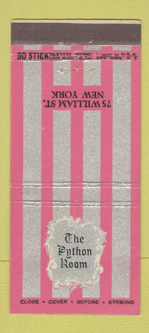 Matchbook Cover - Python Room New York City 30 Stick